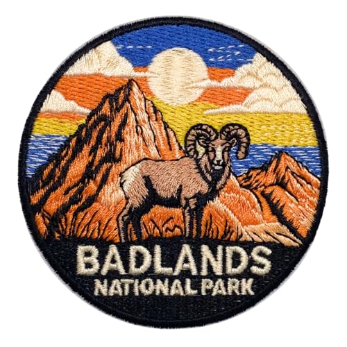 EMBROBOF Badlands National Park Patch – 3 inches, Cool National Park Patches Collection – Iron On/Sew On Embroidered Travel Patches for Backpacks