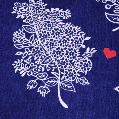 Image of ROMEE Elegant Floral Printed Glace Cotton Double Bedsheet, 144 TC Soft Feel, Queen Size (90 x 100 Inches), with 2 Pillow Covers, Navy Blue