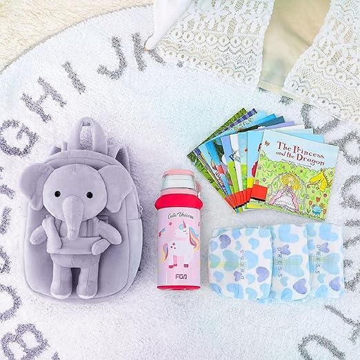 Image of Frantic Soft Cartoon Design Animal Velvet Plush School Backpack Bag For 2 To 5 Years Boys Girls Nursery Preschool Picnic Carry Travelling Bags (2-5 Years)