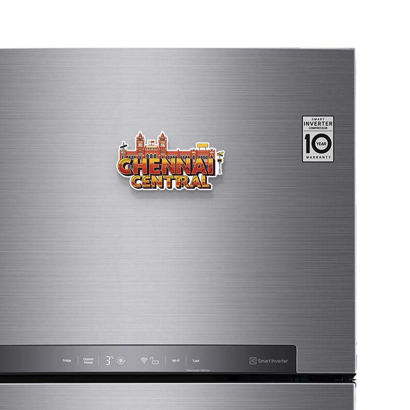 Image of Chennai Central Fridge Magnets, Glossy Finish, Stylish Magnet for Fridge, Wardrobe & Metal Surfaces