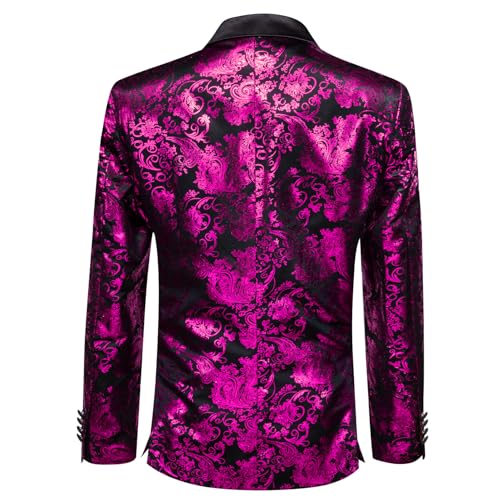 Image of Barry. Wang Men's Sport Coats & Blazers Flower Suit Jacket 1 Button Paisley Tuxedo Mardi Gras Carnival Parade Gift