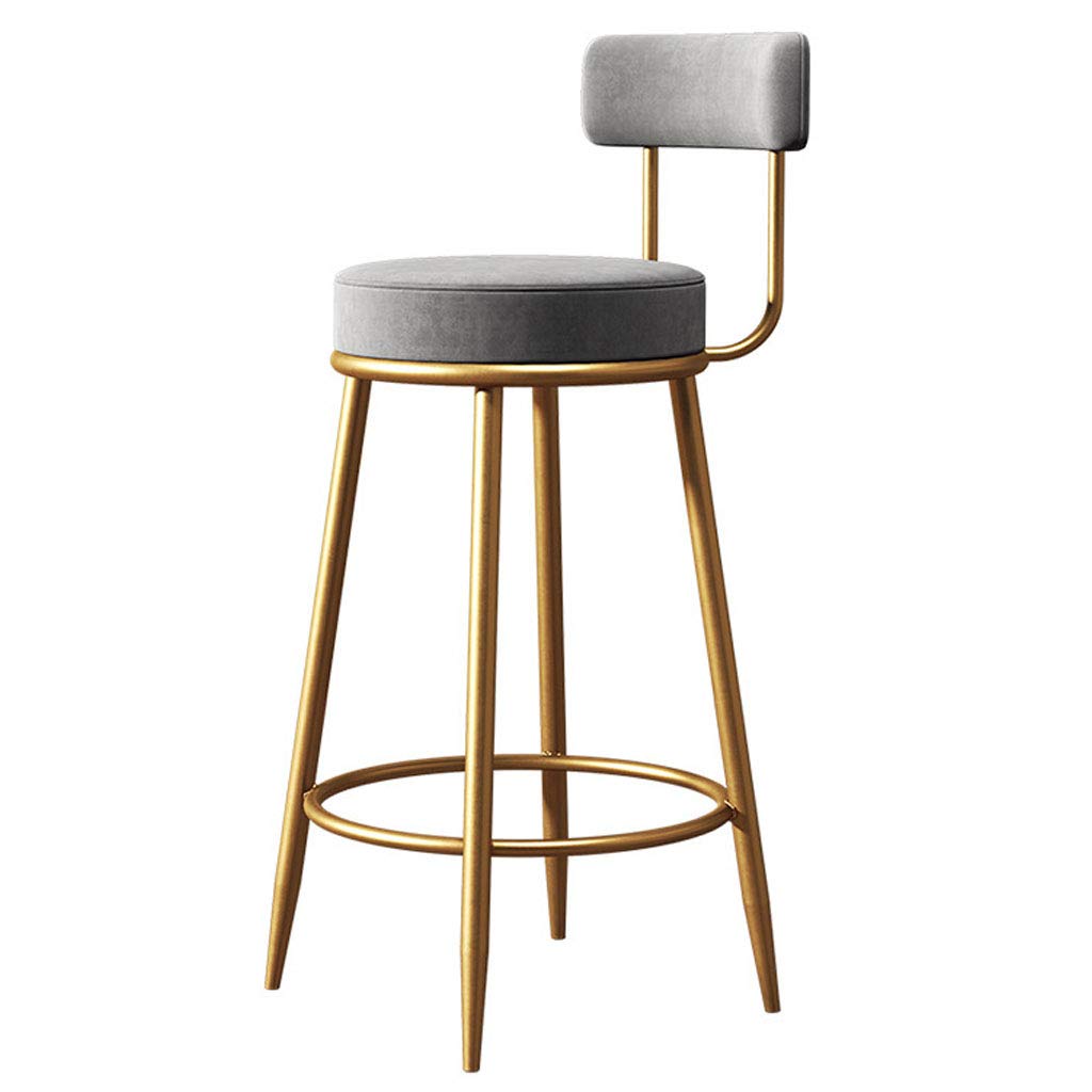 Chaise de bar en métal doré 65cm finissez-en avec le mal de dos grâce au dossier et repose-pieds