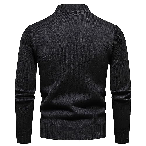 Slim Fit Business Casual Pullover Sweater Semi Turtleneck Bottom Knit Sweater Slim Fit Business Casual (Black, L)4