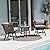 Grand patio Dining Chair Set of 3, Swivel Rope Armchairs with Cushions and Round Side Table with Tile Tabletop, Wicker, Indoor Outdoor Modern Style, Backyard, Balcony, Gray