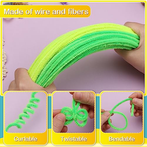 Image of 100 PCS Pipe Cleaner Craft Light Green Pipe Cleaners Bulk, Chenille Stem | Fuzzy Sticks Pipe Cleaner for Crafts Festival Home Decorations