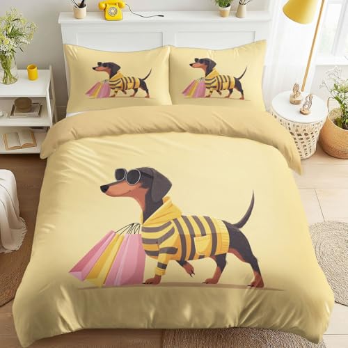 Housse de couette teckels à fermeture éclair pour changer son lit sans effort - 2