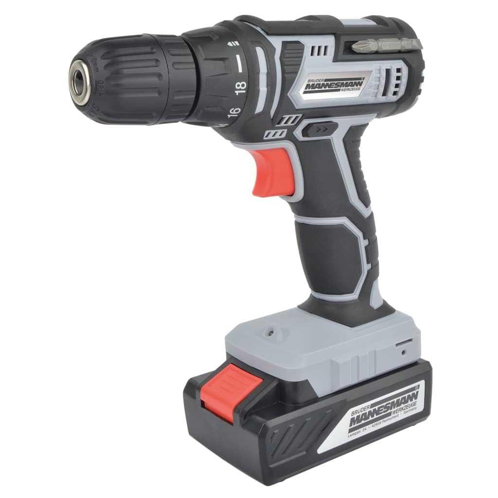 Brüder Mannesmann Werkzeuge M17695 Cordless Drill 24 V, Grau/Schwarz/Rot - Image 2