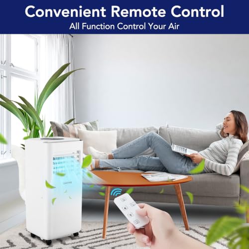 Image of Garvee 10000 BTU Portable Air Conditioners with Remote Control, 3 in-1 Free Standing Cooling AC Unit with Dehumidifier Fan Function, Cools Room up 450 Sq. Ft, Auto Swing, Sleep Mode, 24H Timer