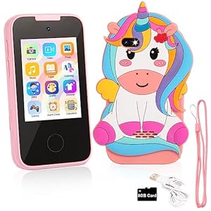 Kids Smart Phone, Touchscreen Learning Toys Christmas Birthday Unicorn Gifts for Girls 3 4 5 6 7 8 9 10 11 12 Years, with HD Double Cameras and APPs of MP3, Photos, Videos, Alarm Clock and Graffiti