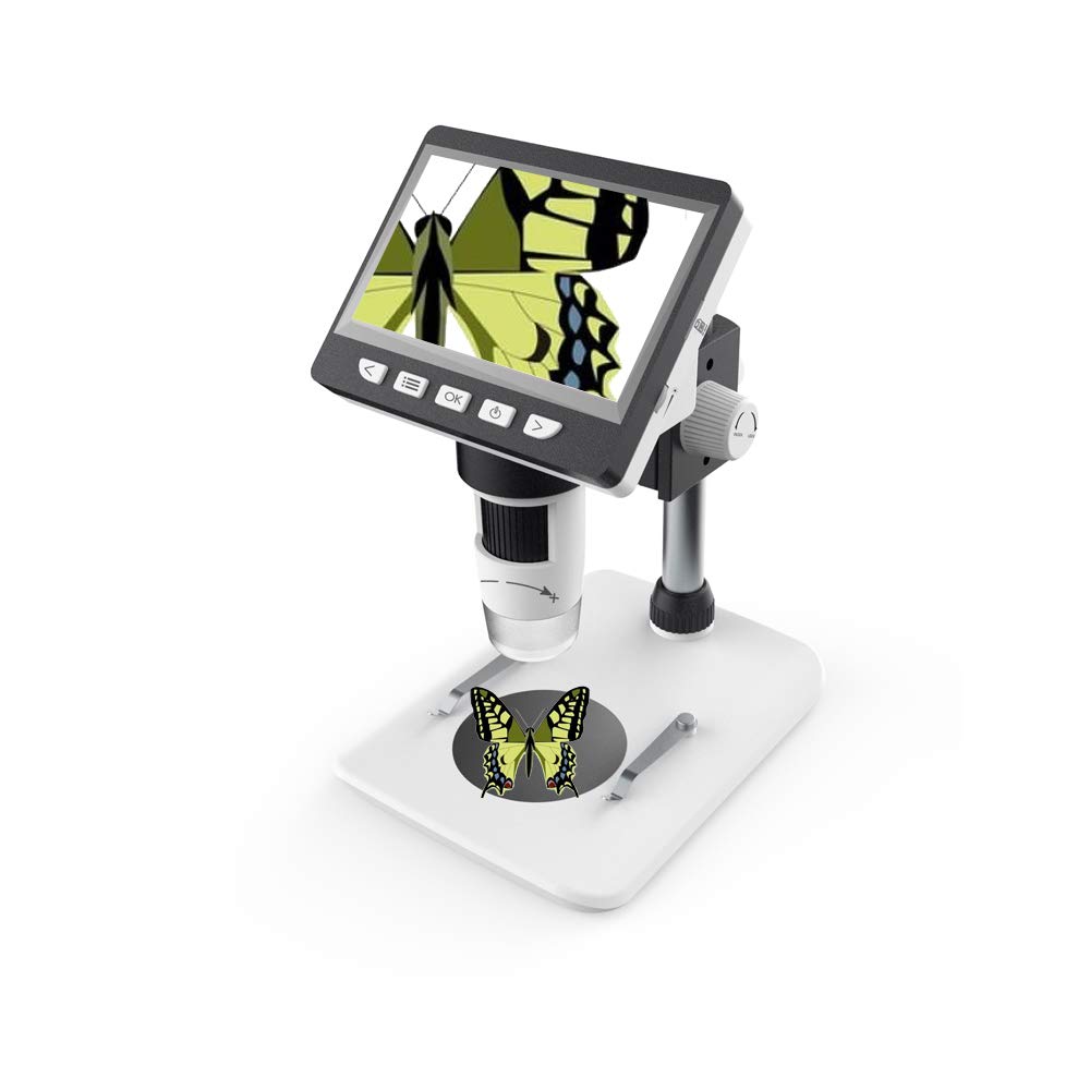 Microscopio Digital LCD Portátil De 4,3 Pulgadas, Microscopio De Escritorio USB De 1000 Aumentos, Soporte Led Ajustable, Batería De Litio, para Niños, Laboratorio, Joyerí