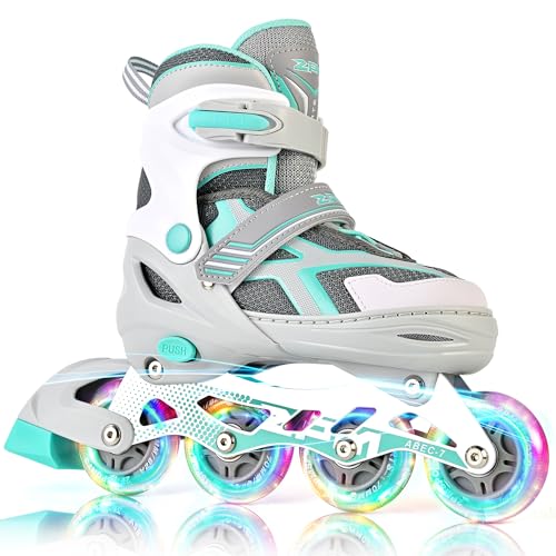 2PM SPORTS Inline Skates for Kids Girls Ages 5-8 8-12 4-6 6-12 with Light Up Wheels, Adjustable Kids...
