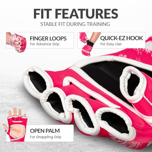 Image of WYOX MMA Gloves for Men & Women - Open Palm MMA Sparring Gloves with Multi-Layer Knuckle & Thumb Padding, Wrist Support, Fingerless Punching Bag Gloves for Grappling, Kickboxing, Muay Thai & Training