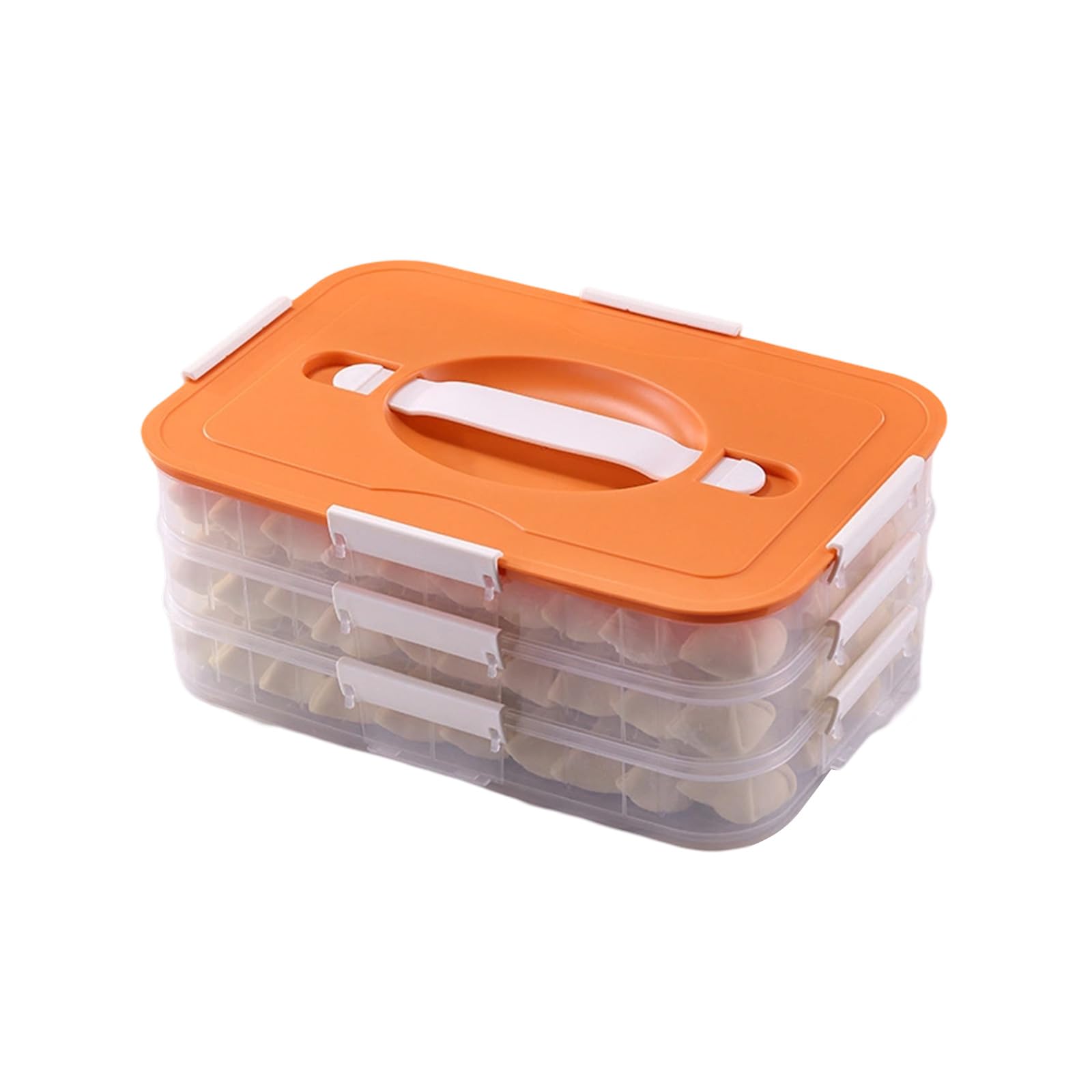 Woedpez Refrigerator Food Organizers Antislip Textured Bottom Food Storage Container for Dumplings, Cookie, and More Secure Closure Container