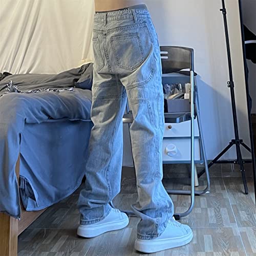 Men's Vintage Loose Patchwork Jeans Hip Hop Baggy Comfort Skateboard Denim Pants Retro Streetwear Jean Trousers4