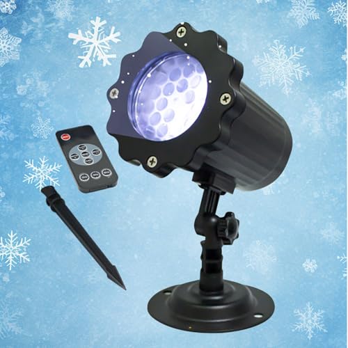 Luz proyector nieve Navidad con giro automático ideal para decoración interior de invierno 3
