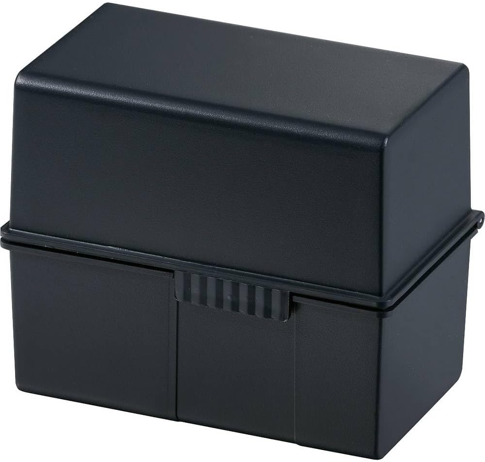 ideaco (イデアコ) HAN 977-13, Card index box A7 landscape. Innovative, attractive design holds a maximum of 300 cards with steel hinge, black - various colours to choose from