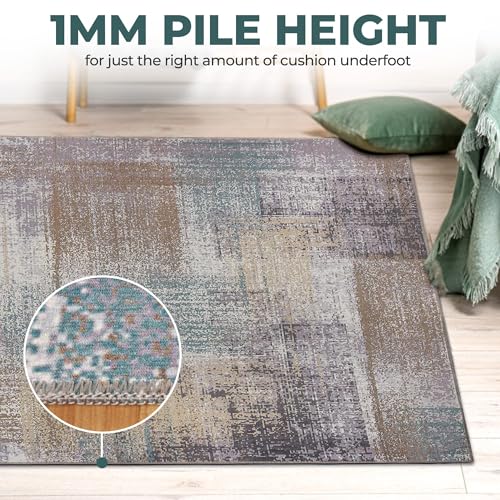 Tapis d'intérieur lavable avec motif patchwork abstrait moderne de 3x4,2m - 8