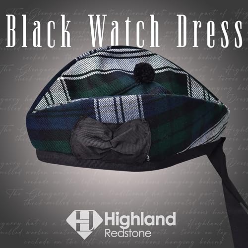 Image of Glengarry Cap-Traditional Scottish Hat, Acrylic Wool Tartan Glengarry hat, Kilts /Bagpipes Accessories