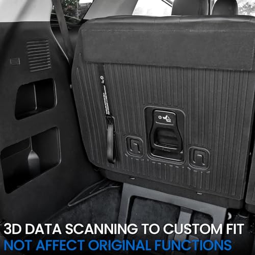 Image of Backrest Mats for 2022-2025 2026 Kia Carnival Fold-in-Floor Use, All Weather TPE 3rd Row Seat Back Covers Trunk Area Accessories