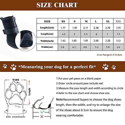Urbest Dog Winter Shoes, Dog Boots Sports Non-Slip Pet Dog Pu Leather Reflective And Rugged Anti-Slip Sole Water Resistant Puppy Boots Rain Shoes, 2 Pairs (Xl, Red) #TOP1