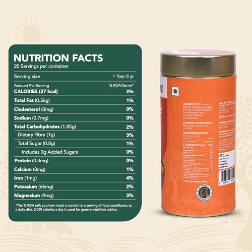 Image of Anveshan Turmeric Latte 100g | Healthy Ayurvedic Remedy with Ashwagandha Mix for Golden Milk | Haldi Mix
