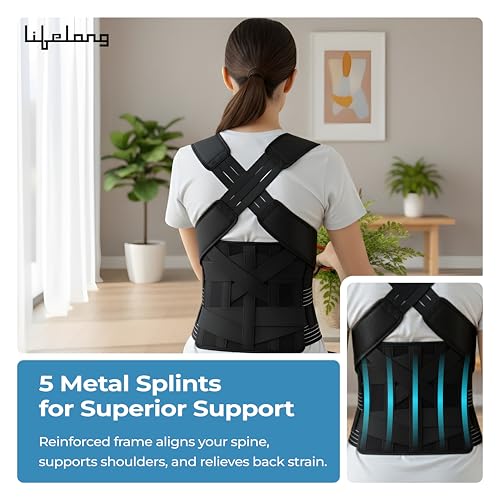 Image of Lifelong Posture Corrector Belt for Men & Women |Free Size Back Support Belt for Back Pain Relief, Shoulder & Spine Alignment |Universal Adjustable Belt for Back Straightening & Improved Posture