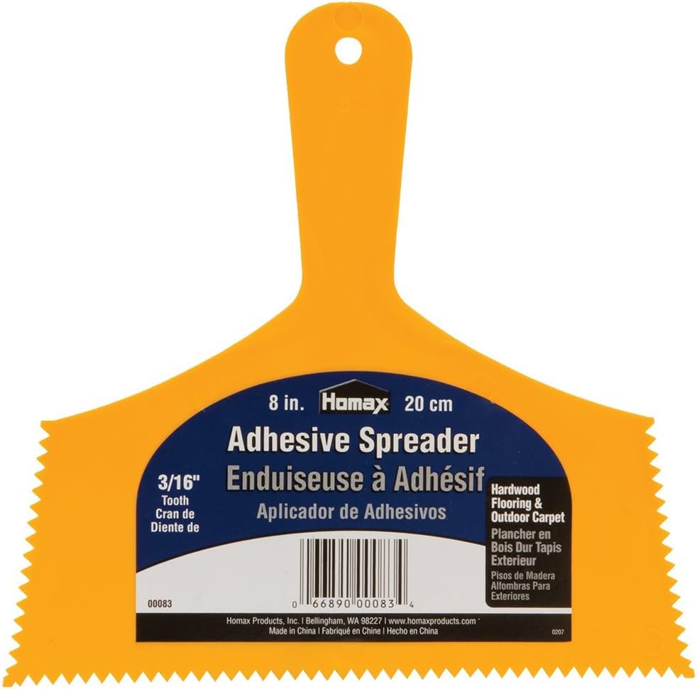 Image of Homax Adhesive Spreader, 8 inch, 3 /16 inch Tooth, Hardwood Flooring Spreader,Orange (Pack of 6)