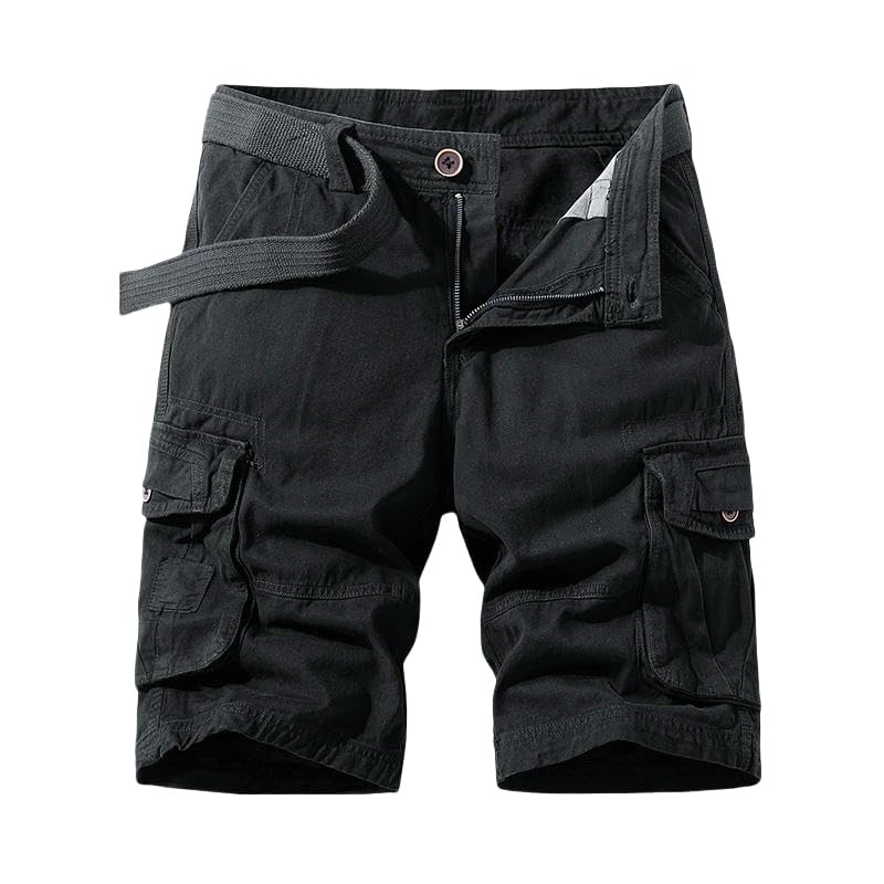 Pantalones cortos de verano para hombre, estilo cargo, estilo cargo, de algodón, recto, cómodos