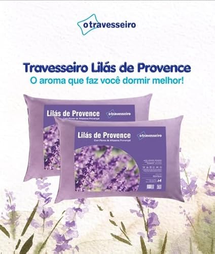 Kit 2 Travesseiros com Aromaterapia Lavanda 50x70cm Toque Aveludado Ajuda na Insônia e Ansiedade