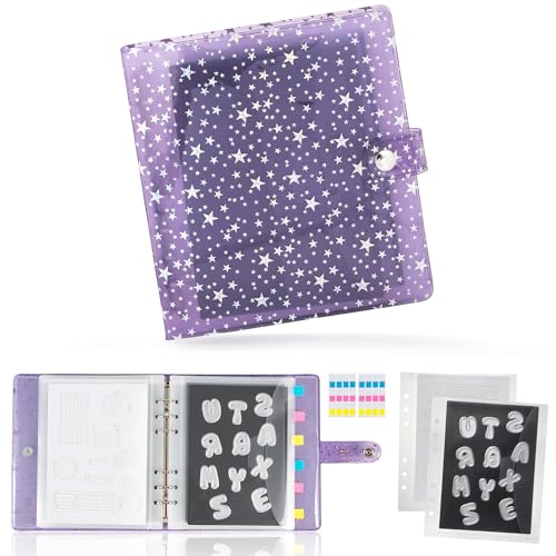 Image of 30pcs Magnetic Sheets and 2 in 1 Storage Bags for Dies Cutting with Binder Cover, Die Cut Storage Set for DIY Scrapbooking,Card Making Supplies (Button-Purple)