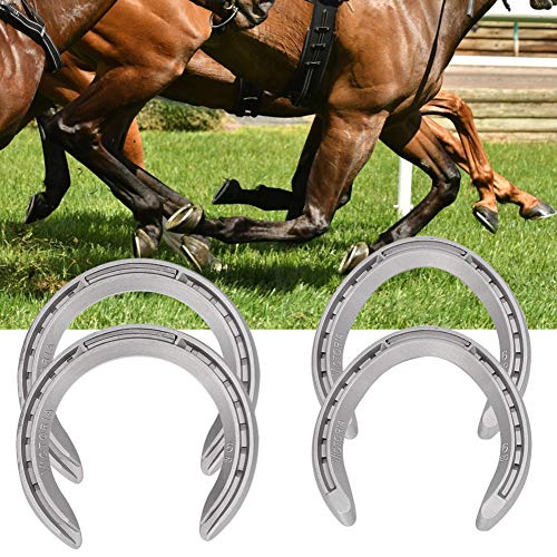 Image of Equestrian Horseshoes, Aluminum Horseshoes Wear Resistant Horseshoe Set Horseshoe Kit Horse Shoes Sets Sports Horseshoes for Horse Racing(Number 6)