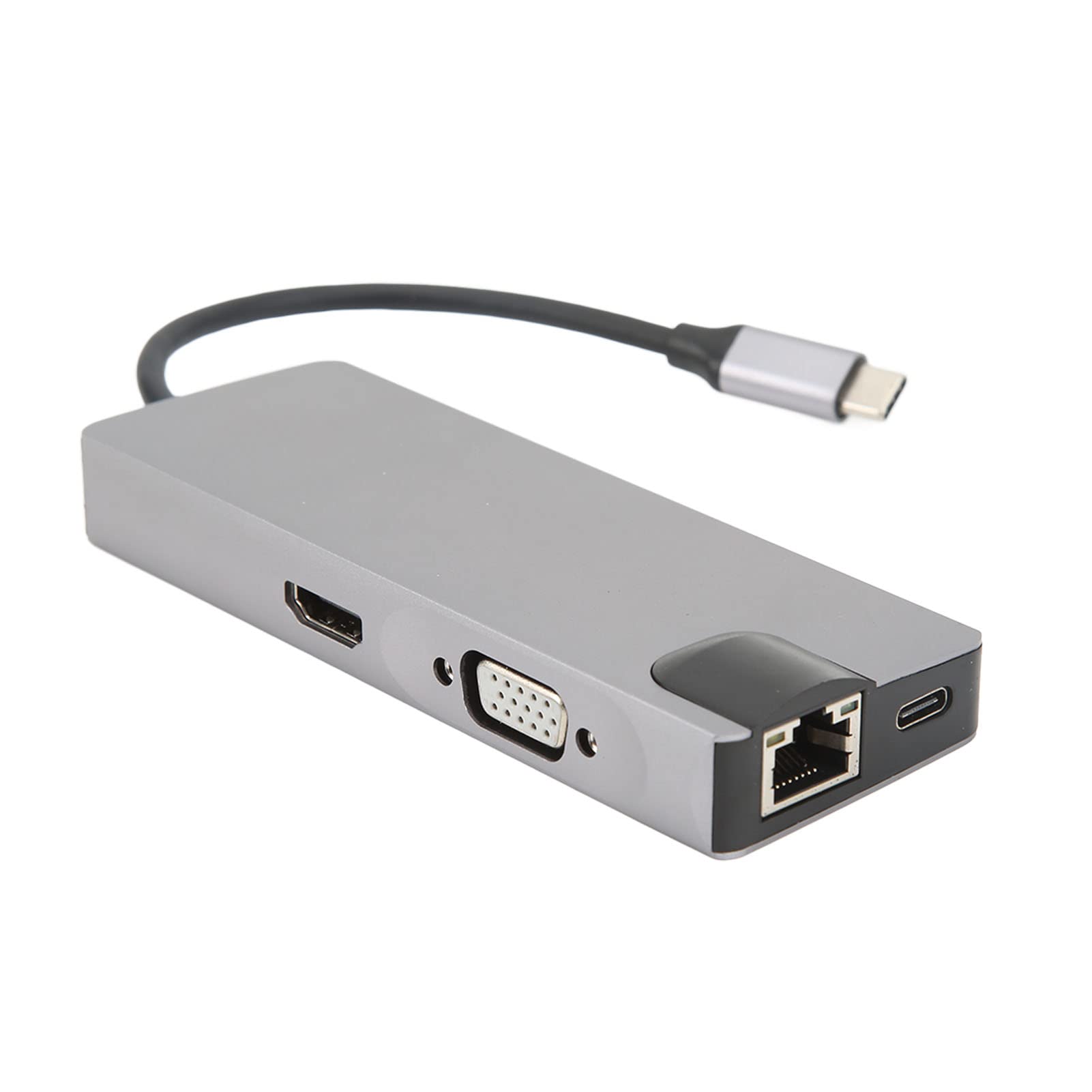 Pilipane Concentrateur USB C,Concentrateur USB, Adaptateur USB, Adaptateur De Concentrateur D'interface Multimédia 8 en 1 Type C vers VGA HD PD Concentrateur USB3.0 à Charge Rapide