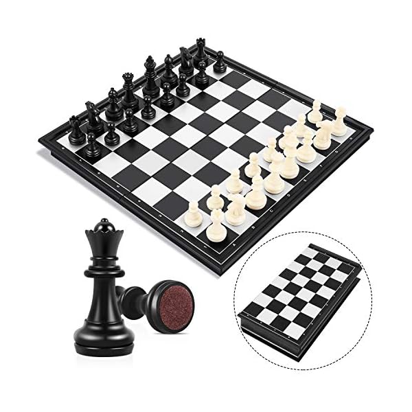Peradix Scacchi Portatili Magnetici - Scacchiera da Viaggio Mini Pieghevoli con Dame Extra 30CM - Scacchi in Legno Magnetici per Bambini, Viaggi e Campeggio