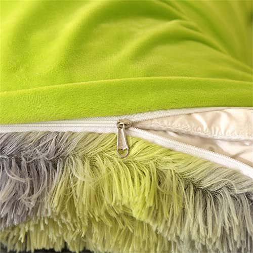 Chovy Faux Fur Tie-Dyed Green Gray Black Colorful Comforter Cover Duvet Cover King - 3Pc Bed Set Ultra Soft Plush Flannel Velvet Fluffy Fuzzy Bedding（Duvet Cover X 1 Pillowcases X 2） #TOP7