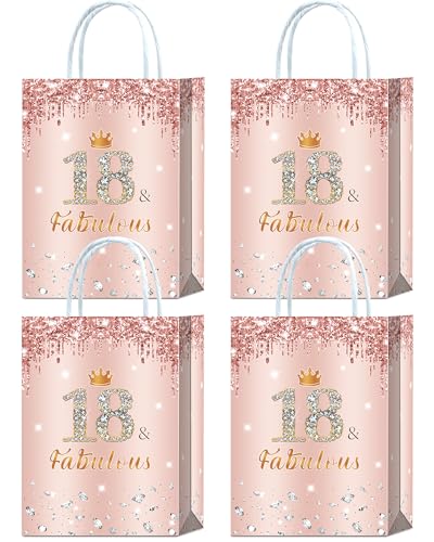 Sac de fête 18e anniversaire de qualité supérieure or rose à poignées solides