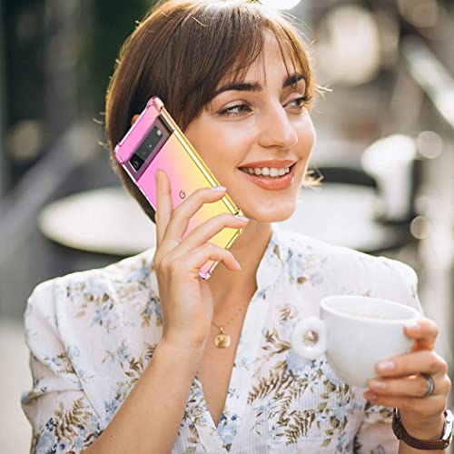 Coque Google Pixel 6 en verre trempé finition rose dorée - 6