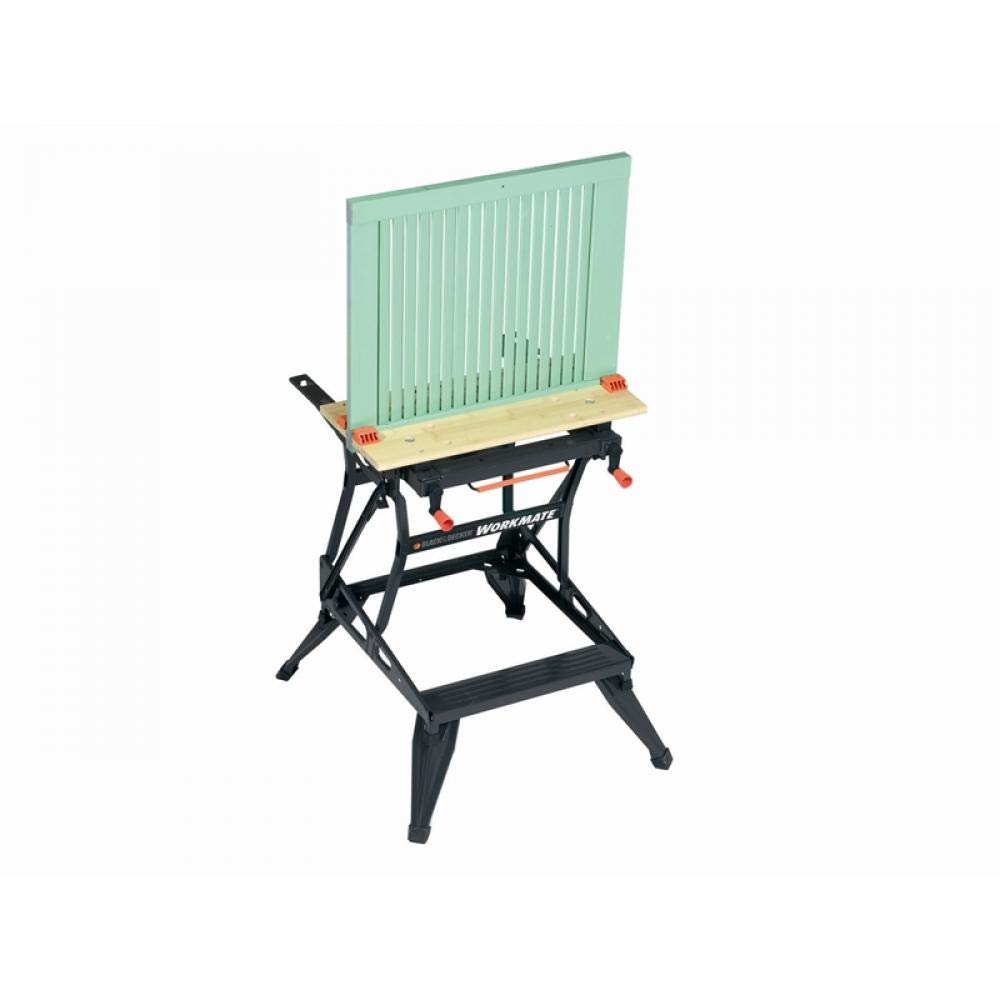 Black+Decker flexible Werkbank (mit großer Arbeitsfläche, Höhenverstellbar und einfach handzuhaben, Bis 160 kg belastbar, Maße (Arbeitsfläche): 250 x 610 mm) WM550