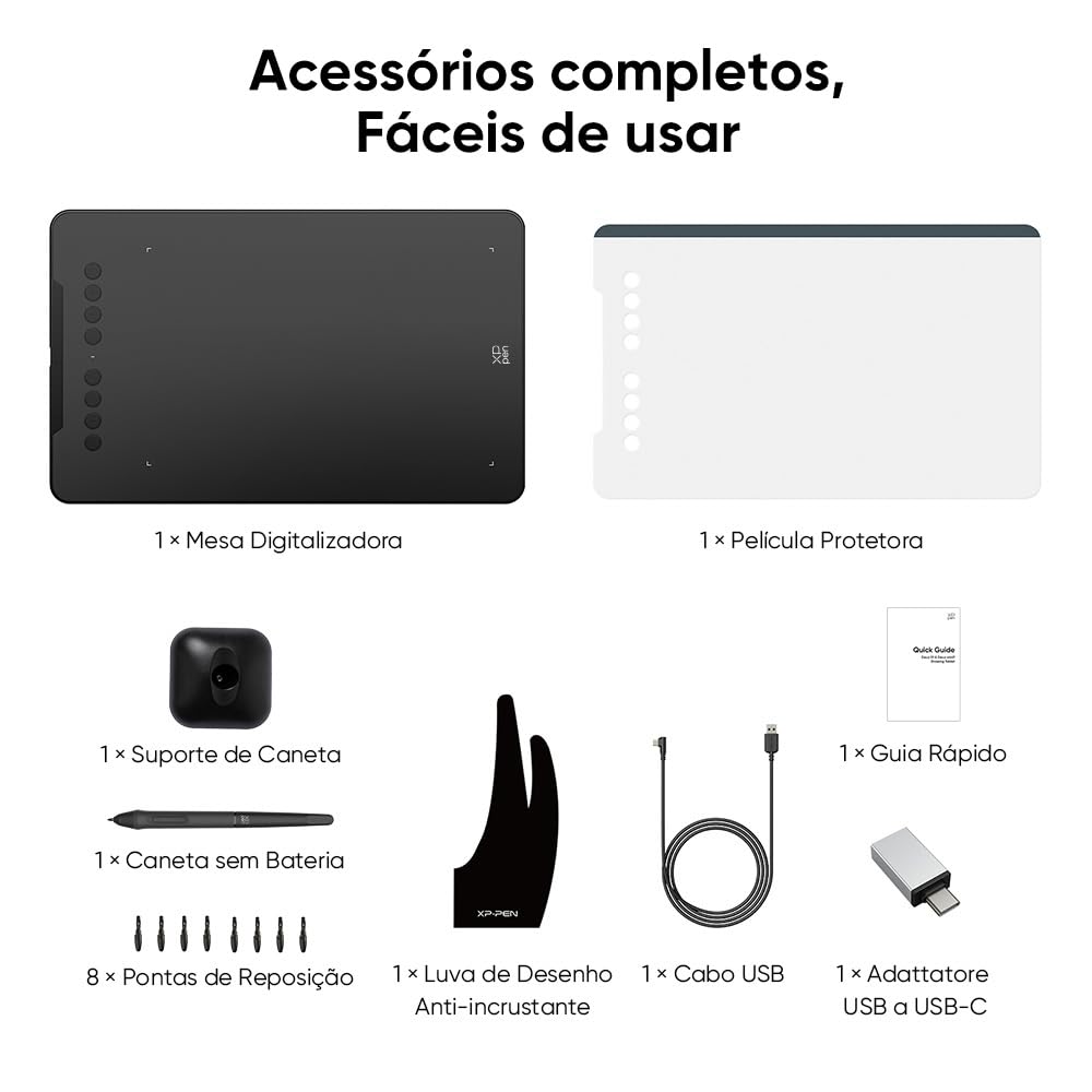 XP-Pen Deco 01 V3 Negro 8 teclas de acceso directo 16384 Niveles de presión