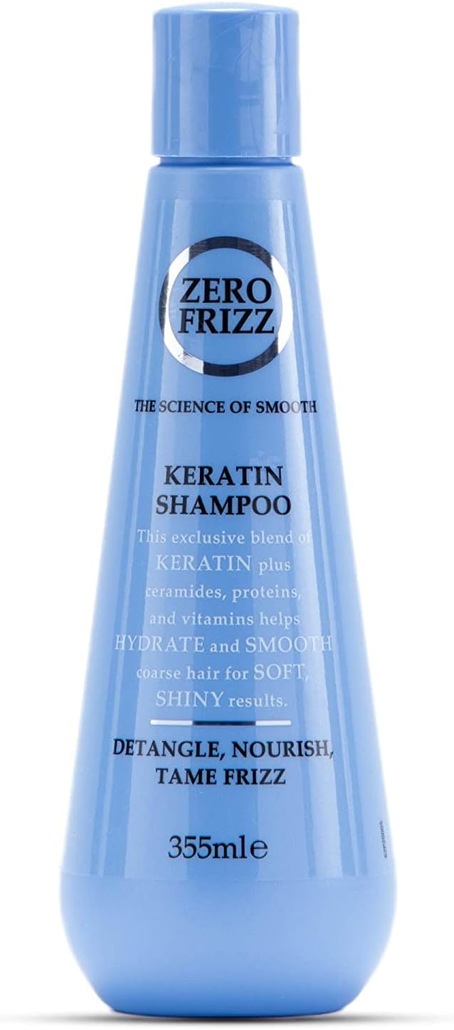 Keratin Hair Shampoo | 355ML | SLS & Paraben-Free | Moisture-Restoring Formula for Dry, Frizzy Hair | Smooth, Silky & Frizz-Free Results | With Keratin Protein | Sulfate-Free Cleanser