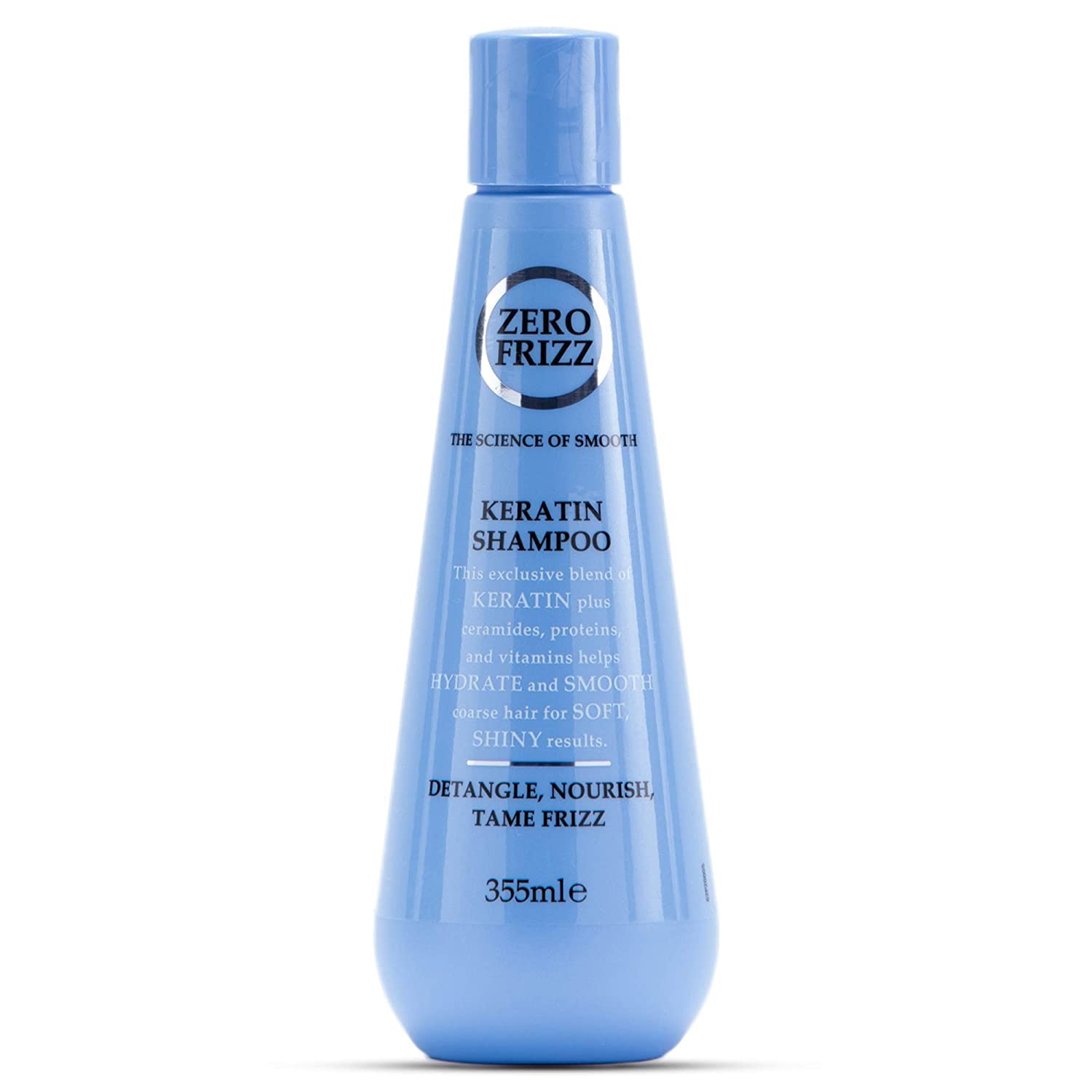Wundor Guard Zero Frizz Keratin Shampoo for Women & Men, 335ml | Anti-Frizz Hair Shampoo with Keratin, Ceramide, Proteins & Vitamins | Smoothening & Hydrating Shampoo for Dry, Damaged Hair