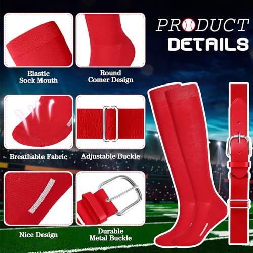Haysandy 3 Pair Youth Baseball Softball Socks 1 Adjustable Belt 1 Arm Sleeve Combo for Men2