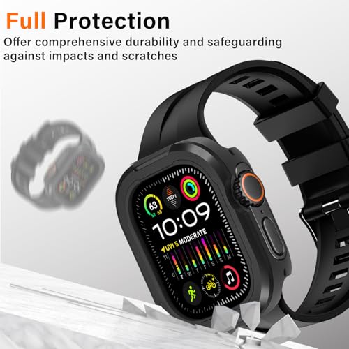 Amizee Rugged Case for Apple Watch Ultra 2/49mm, Black