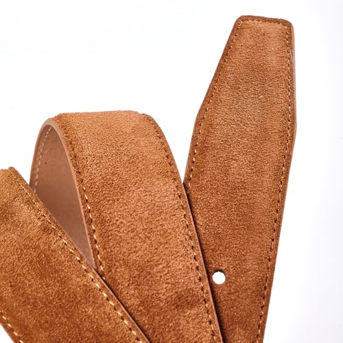 Genuine Suede Leather Belt for Men, 1 3/8" Wide Dress Casual & Golf Belt3