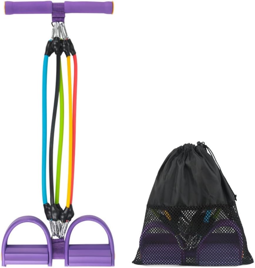 Adjustable Foot Pedal Resistance Band, Durable Foot Pedal Resistance Trainer with Bag. Multifunctional Pedal Puller Resistance Rope with Handles. Fitness Equipment for Women and Men.