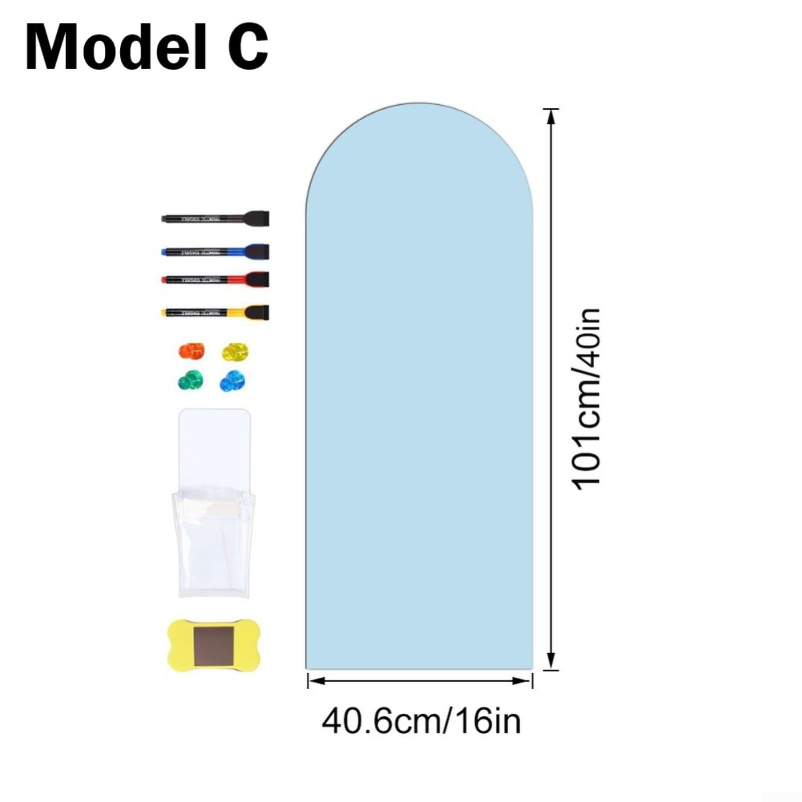Lavagna magnetica per bambini, decalcomania da parete, 40 x 90 cm, in PVC, rimovibile, per asilo, sala giochi e aule (blu)