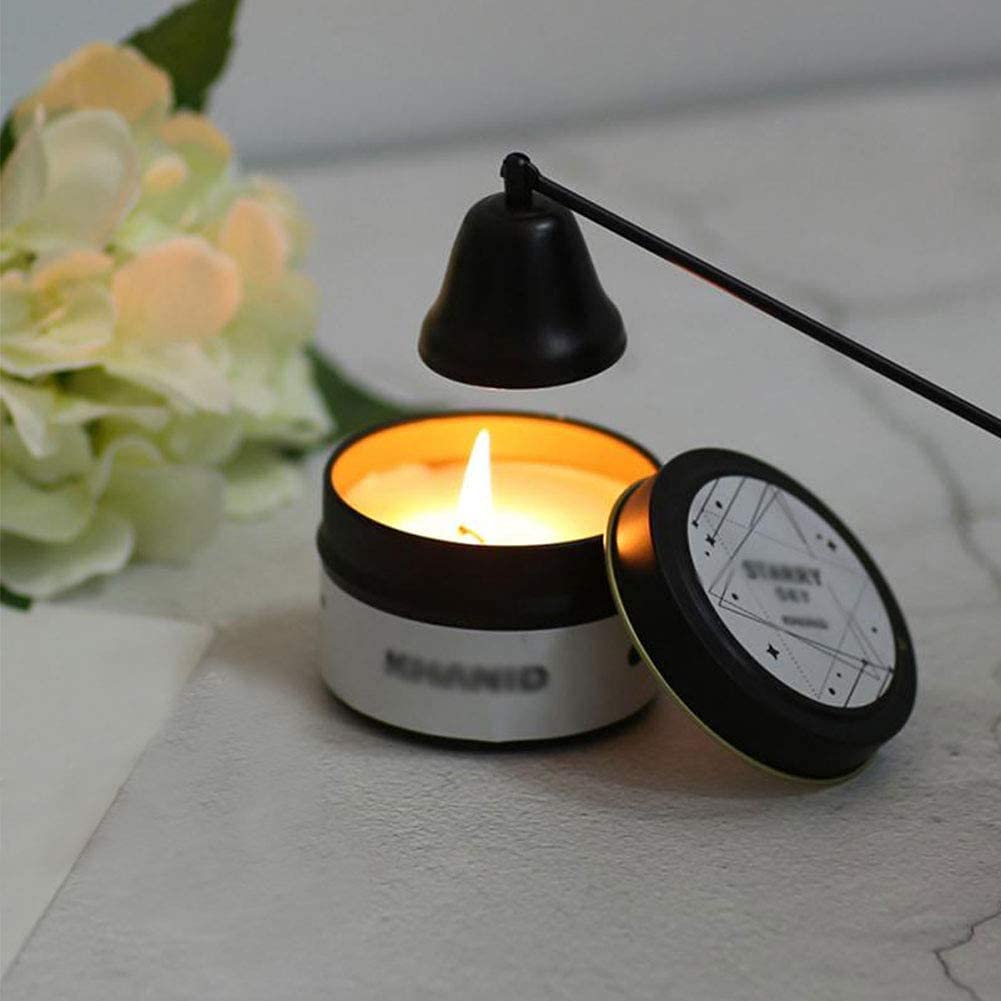 4 Pezzi Set di Accessori per Utensili per Candele, Trimmer per stoppino, mestolo per stoppino, spegnicandela e Vassoio portaoggetti per stoppino per Candela (Nero)