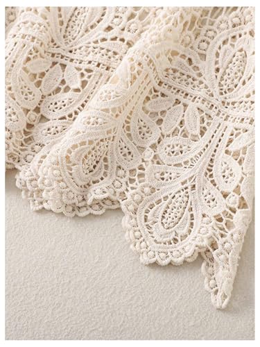 GORGLITTER Women's Lace Boho Western Tank Top Guipure Hollow Out Scoop Neck Sleeveless Vest Cowgirl Outfits 20254