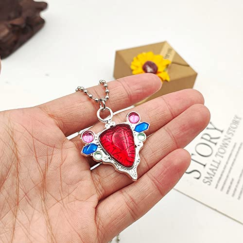 FunBoat JJBA JoJo Stand Arrow Necklaces - Jotaro Kars Red Stone of Necklaces - Christmas Cosplay Gifts for Kids Girls Teens Women Men3