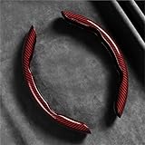 Winter Auto Lenkradschutz 1 Paar Auto-Lenkradabdeckungen, Booster-Carbon-Faser, dekoratives Zubehör für den Innenraum, universelle Lenkungsabdeckungen, Anti-Rutsch-P(2pcs red)