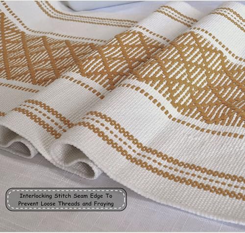 Image of Curated Cart Boho Table Runner 13x70 Inch with Tassels - Cotton Table Runner for 6 Seater Dining Table, Centre Table Runner for Living Room, Farmhouse Dining Table Decor (Brown)